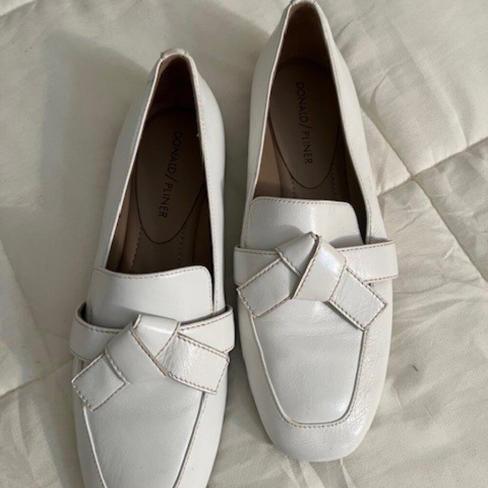 Donald Pliner Leather White Flats